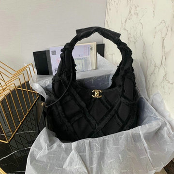 シャネル CHANEL JS-CH2320BBK　2020年最新入荷 ラージ ホーボーバッグ トートバッグ 肩掛け ショルダーバッグ レディースかばん コットン キャンバス カーフスキン