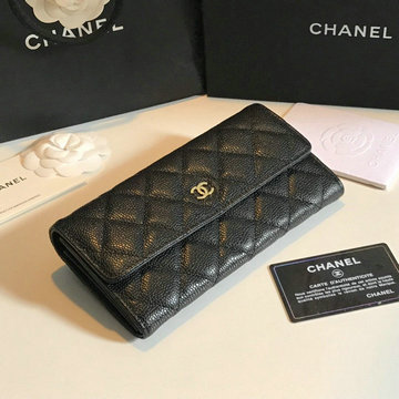 シャネル CHANEL JS-CH50096QJK　2020年最新入荷 二つ折り長財布 ロングウォレット カードケース 小銭入れ キャビアスキン