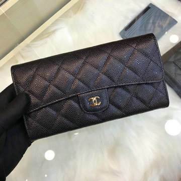 商品名称：シャネル CHANEL JS-CH80758QJK　2020年最新入荷 二つ折り長財布 ロングウォレット カードケース 小銭入れ キャビアスキン