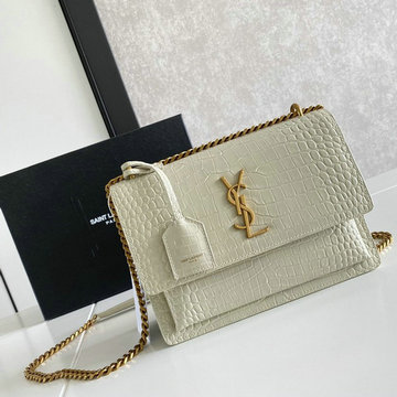 イヴサンローラン Saint laurent YSL JS-YSL442906EJB　2020年最新入荷 ミディアム サンセット 斜め掛け ショルダーバッグ クロスボディ レディースかばん クロコ柄