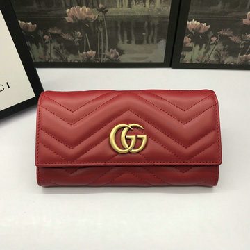 グッチ GUCCI 057-GG443436RD　2020年最新入荷 GGマーモント コンチネンタル ウォレット 二つ折り長財布 ロングウォレット