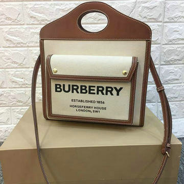 バーパリー BURBERRY 99-BR801461SD 2021年最新入荷 ポケットバッグ トートバッグ 2way ショルダーバッグ レディースかばん ツートンキャンバス