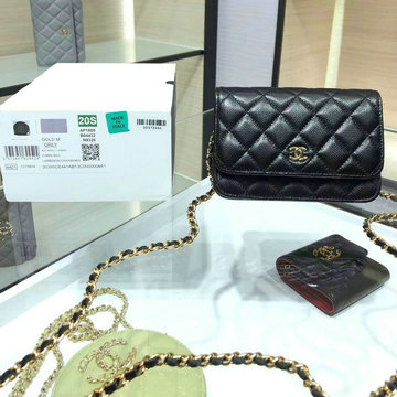 シャネル CHANEL JS-CH1649QJK 2021年最新入荷 ミニ チェーン ウォレット 斜め掛け ショルダーバッグ クロスボディ レディースかばん キャビアスキン