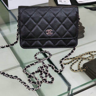 シャネル CHANEL JS-CH1649QYK 2021年最新入荷 ミニ チェーン ウォレット 斜め掛け ショルダーバッグ クロスボディ レディースかばん キャビアスキン