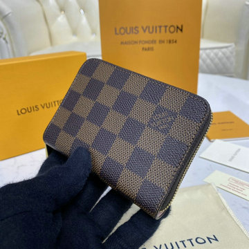 ルイヴィトン LOUISVUITTON 057-N60213 2021年最新入荷 ジッピー コイン パース ファスナー短財布 ショートウォレット ダミエエベヌキャンパス