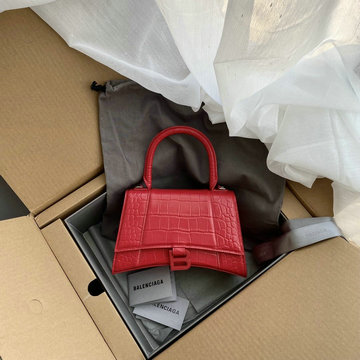 バレンシアガ BALENCIAGA  99-BA8895SER 2021年最新入荷 アワーグラスシェイプ スモール トップハンドルバッグ トートバッグ 2way ショルダーバッグ カーフレザー