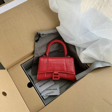 バレンシアガ BALENCIAGA 99-BA8895XER 2021年最新入荷 アワーグラスシェイプ スモール トップハンドルバッグ トートバッグ 2way ショルダーバッグ カーフレザー