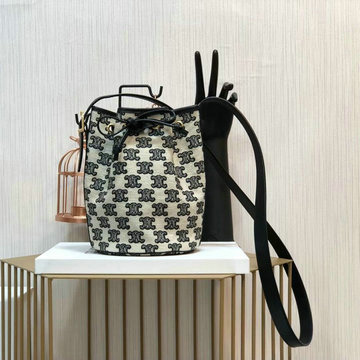 セリーヌ CELINE 99-CE191142B 2021年最新作 ミディアム バケットバッグ ハンドバッグ ショルダーバッグ レディースかばん トリオンフキャンバス カーフスキン