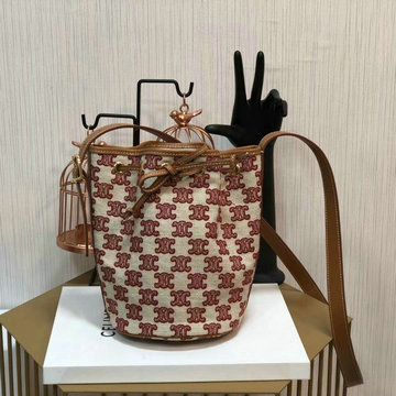 セリーヌ CELINE 99-CE191142T 2021年最新作 ミディアム バケットバッグ ハンドバッグ ショルダーバッグ レディースかばん トリオンフキャンバス カーフスキン