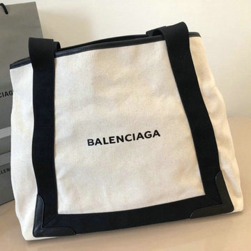 バレンシアガ BALENCIAGA GH-BA17410DB 2021年最新入荷 NAVY カバスバッグ トートバッグ ハンドバッグ コットンキャンパス カーフスキン