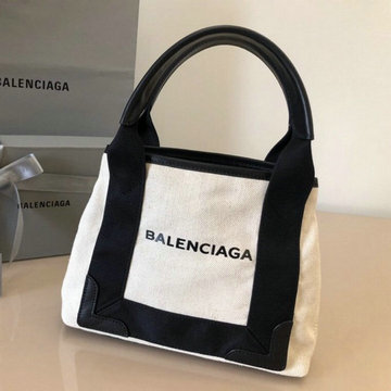 バレンシアガ BALENCIAGA GH-BA17410MB 2021年最新入荷 NAVY カバスバッグ トートバッグ ハンドバッグ コットンキャンパス カーフスキン