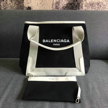 バレンシアガ BALENCIAGA GH-BA581291DK 2021年最新入荷 NAVY カバスバッグ トートバッグ ハンドバッグ コットンキャンパス カーフスキン