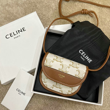 セリーヌ CELINE BXN-CE20538 2021年最新作 カード&コインパース 斜め掛け ショルダーバッグ クロスボディ レディースかばん トリオンフキャンバス
