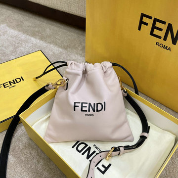 フェンディ FENDI BXN-FD36540F 2021年最新作 8BT337 パック スリムクラッチ ドローストリングバッグ クロスボディ 2way ポーチバッグ カーフレザー