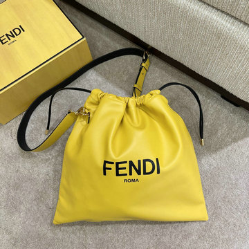 フェンディ FENDI BXN-FD36541Y  2021年最新作 8BT337 パック スリムクラッチ ドローストリングバッグ クロスボディ 2way ポーチバッグ カーフレザー