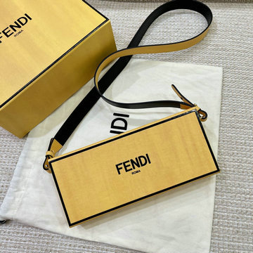 フェンディ FENDI BXN-FD56812CY 2021年最新作 横長ボックス ハードなバッグ クロスボディ 斜め掛け ショルダーバッグ