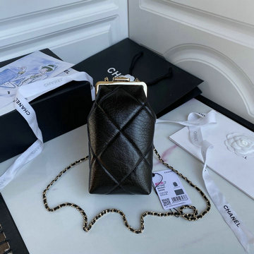 シャネル CHANEL 057-CH1558BK 2021年最新入荷 アイウェア ケース 斜め掛け ショルダーバッグ クロスボディ レディースかばん シャイニー エイジド ラムスキン