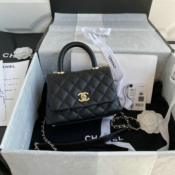 商品名称：シャネル CHANEL 057-CH2215QJBK 2021年最新入荷 トップハンドル ミニ フラップ バッグ トートバッグ ハンドバッグ 2way ショルダーバッグ クロスボディ キャビアスキン