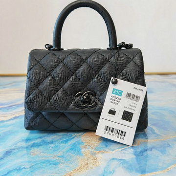 商品名称：シャネル CHANEL 057-CH2215QQBK  2021年最新入荷 トップハンドル ミニ フラップ バッグ トートバッグ ハンドバッグ 2way ショルダーバッグ クロスボディ キャビアスキン