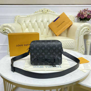 商品名称：ルイヴィトン LOUISVUITTON  057-M45585 2021年最新入荷 スティーマー メッセンジャーバッグ 斜め掛け ショルダーバッグ スクエアバッグ モノグラム エクリプス キャンバス