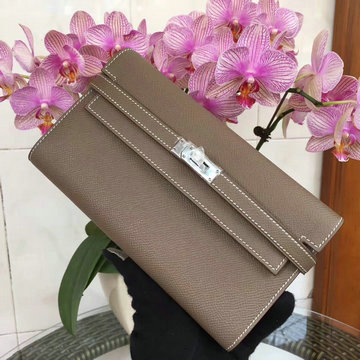 エルメス HERMES 063-H708SYDH 2021年最新入荷 ケリーウォレット 手持ちかばん ロングウォレット クラッチバッグ ヴォーエプソン