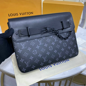 ルイヴィトン LOUISVUITTON 057-M80107 2021年最新入荷 ポシェット スティーマー 手持ちかばん クラッチバッグ セカンドバッグ モノグラムエクリプスキャンバス