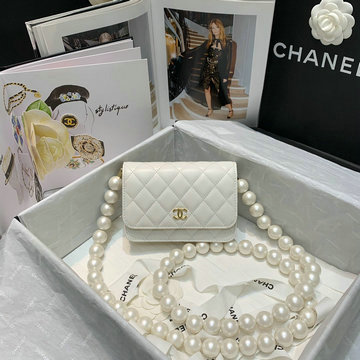 シャネル CHANEL 025-CH81026BS 2021年最新入荷 フラップバッグ 斜め掛け ショルダーバッグ パールチェーンウォレット クロスボディ レディースかばん