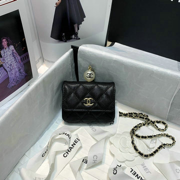 シャネル CHANEL 025-CH81090BK 2021年最新入荷 ミニ フラップバッグ 斜め掛け ショルダーバッグ パールチェーンウォ/レット クロスボディ レディースかばん