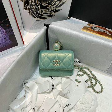 シャネル CHANEL 025-CH81090GL  2021年最新入荷 ミニ フラップバッグ 斜め掛け ショルダーバッグ パールチェーンウォレット クロスボディ レディースかばん