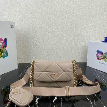 プラダ PRADA 025-PD1BD292PQF2021年最新入荷 フラップバッグ 斜め掛け ショルダーバッグ レディースかばん トライアングルロゴ付 ラムスキン