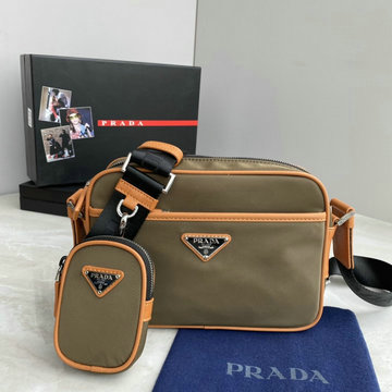 プラダ PRADA 025-PD2VH048KF  2021年最新入荷 斜め掛け ショルダーバッグ クロスボディバッグ メンズかばん ナイロン サフィアーノレザー