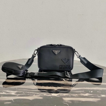 プラダ PRADA 025-PD2VH070K 2021年最新入荷 斜め掛け ショルダーバッグ スクエアバッグ クロスボディバッグ メンズかばん ナイロン サフィアーノレザー