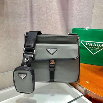 プラダ PRADA 035-PD2VH110HS 2021年最新入荷 斜め掛け ショルダーバッグ クロスボディバッグ メンズかばん ナイロン サフィアーノレザー