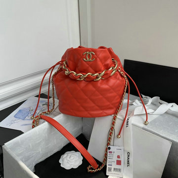 商品名称：シャネル CHANEL 057-CH2425RD  2021年最新入荷 ミニ バゲットバッグ 斜め掛け ショルダーバッグ クロスボディ レディースかばん ドローストリングバッグ ラムスキン