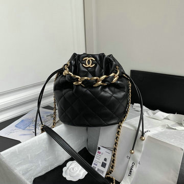 シャネル CHANEL 2021年最新入荷 ミニ バゲットバッグ 斜め掛け ショルダーバッグ クロスボディ レディースかばん ドローストリングバッグ ラムスキン
