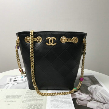 シャネル CHANEL CC-CH2381BK 2021年最新入荷 ドローストリングバッグ バゲットバッグ ショルダーバッグ レディースかばん カーフレザー