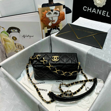 シャネル CHANEL CC-CH2479BK 2021年最新入荷 スモール ホーボー バッグ 斜め掛け ショルダーバッグ クロスボディバッグ レディースかばん クランプル ラムスキン