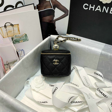 シャネル CHANEL CC-CH81091BK 2021年最新入荷 クラシック スモール ヴァニティー ケース 斜め掛け ショルダーバッグ クロスボディ レディースかばん キャビアスキン