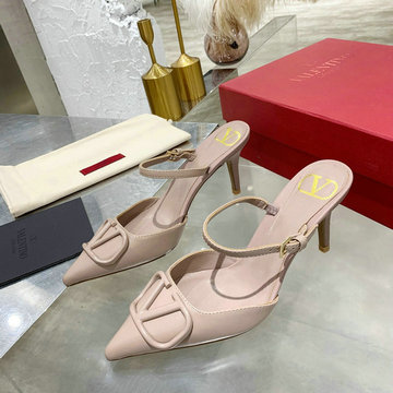 ヴァレンティノ Valentino 26-VTJ21004Q 2021年夏最新入荷 ガラヴァーニ Vロゴ シグネチャーミュール ハイヒールサンダル ピンヒール とんがりトウ レディースシューズ