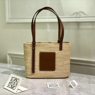 商品名称：ロエベ LOEWE 99-LE1056KF　2021年最新入荷 スクエア バスケットバッグ スモール トートバッグ ハンドバッグ ショルダーバッグ ラフィア カーフ