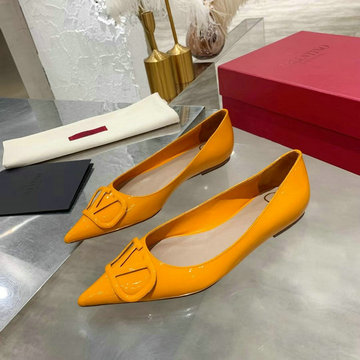 ヴァレンティノ Valentino 26-VTJ21003PQQY 2021年夏最新入荷 ガラヴァーニ Vロゴ シグネチャーパンプス フラットシューズ とんがりトウ レディースシューズ