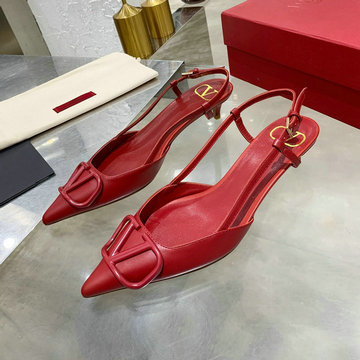 ヴァレンティノ Valentino 26-VTJ21009DPQ 2021年夏最新入荷 Vロゴ シグネチャー スリングバック パンプス ローヒールシューズ ピンヒール レディースシューズ