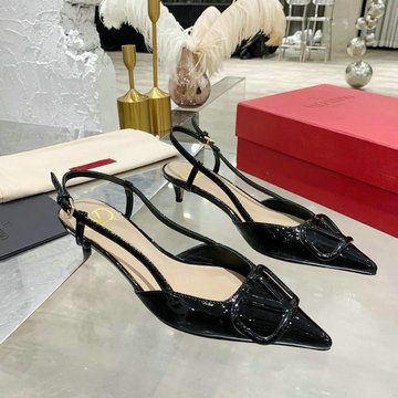 ヴァレンティノ Valentino 26-VTJ21009DQQK 2021年夏最新入荷 Vロゴ シグネチャー スリングバック パンプス ローヒールシューズ ピンヒール レディースシューズ