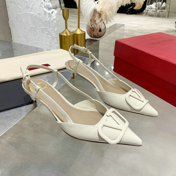 ヴァレンティノ Valentino 26-VTJ21009DQQB 2021年夏最新入荷 Vロゴ シグネチャー スリングバック パンプス ローヒールシューズ ピンヒール レディースシューズ