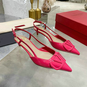 ヴァレンティノ Valentino 26-VTJ21009DQQM 2021年夏最新入荷 Vロゴ シグネチャー スリングバック パンプス ローヒールシューズ ピンヒール レディースシューズ