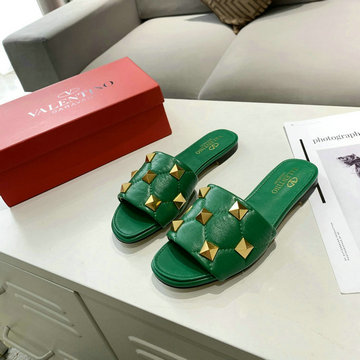ヴァレンティノ Valentino 26-VTJ21010G 2021年夏最新入荷 ローマンスタッズ フラットスライドサンダル ミュール スリッパ レディースシューズ