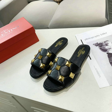 ヴァレンティノ Valentino 26-VTJ21010K 2021年夏最新入荷 ローマンスタッズ フラットスライドサンダル ミュール スリッパ レディースシューズ