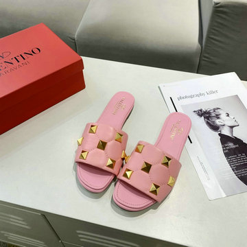 ヴァレンティノ Valentino 26-VTJ21010F2021年夏最新入荷 ローマンスタッズ フラットスライドサンダル ミュール スリッパ レディースシューズ
