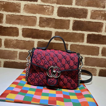 グッチ GUCCI 057-GG583571R 2021年最新入荷 GGマーモント ミニ トップハンドルバッグ 2way ショルダーバッグ クロスボディバッグ レディースかばん スエード