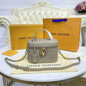 ルイヴィトン LOUISVUITTON 057-M45608　2021年最新入荷 ヴァニティ PM トートバッグ ハンドバッグ 2way ショルダーバッグ 化粧バッグ グレインレザー